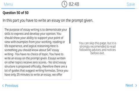 SAT Exam - Writing Prof screenshot 2