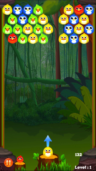 Pretty Bubble Forest Bird: A Yellow Flying Birds Puzzle Games