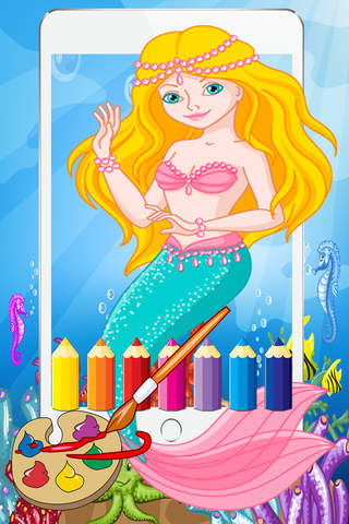 My Little Mermaid Coloring Book Free For Kids Education Game screenshot 2