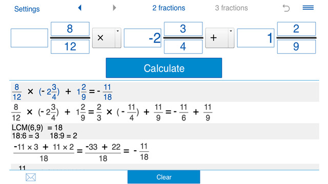 【免費教育App】Fraction calculator for arithmetic operations with fractions: addition, subtraction, multiplication, and division – xFractions-APP點子