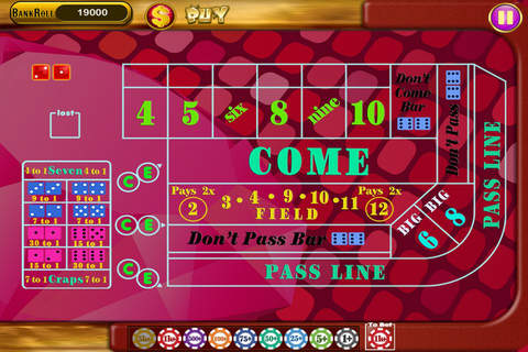 All-in Craps Dice Diamond Jewel Fortune Bonanza Bash Casino Games Free screenshot 4