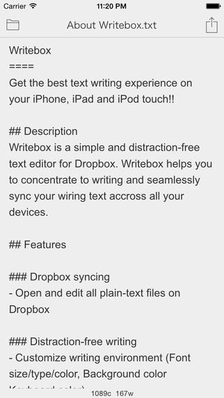 Writebox - 文本编辑工具[iOS]丨反斗限免