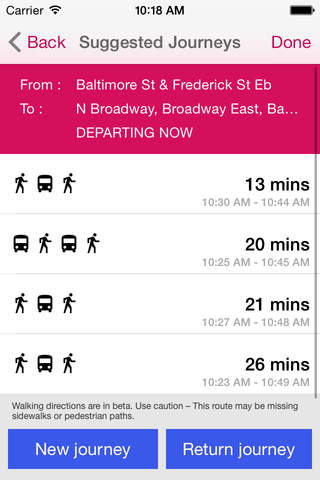 Baltimore Bus Checker - Live bus times in Maryland screenshot 4