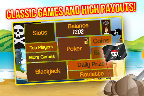 Blackjack Fun with Pirates : Try Your Luck with Slots, Poker and More! screenshot 2
