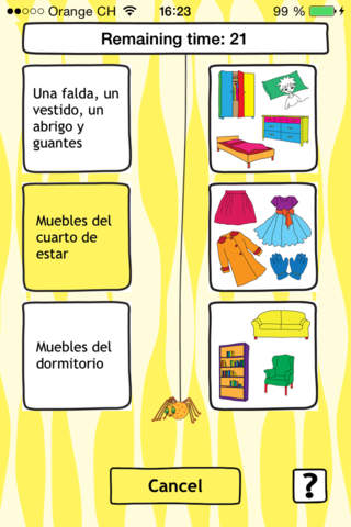 Motlies Vocabulary Trainer Spanish 4 - Clothing, House and People screenshot 3