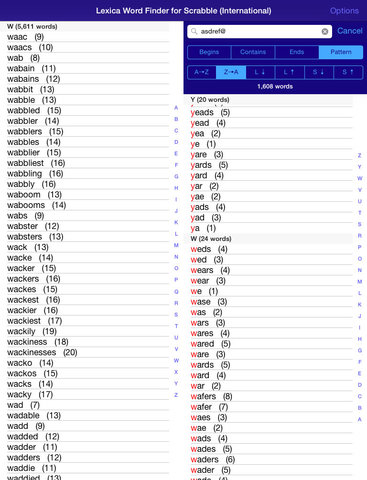 【免費遊戲App】Lexica Word Finder for Scrabble (International)-APP點子