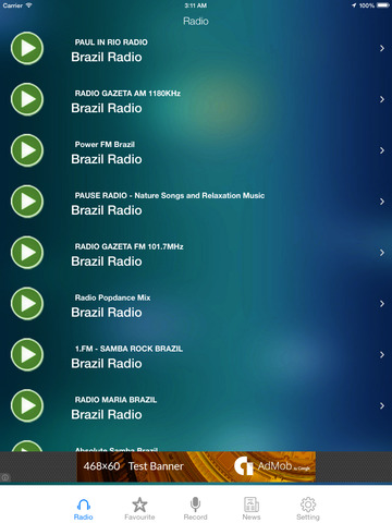 【免費音樂App】Brazil Radio News Music Recorder-APP點子