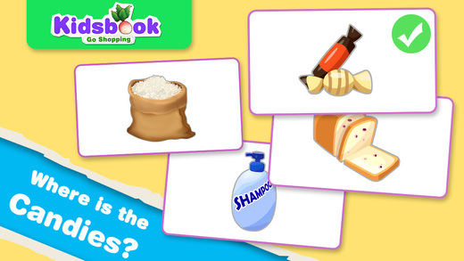 KidsBook: Go Shopping - Interactive HD Flash Card Game Design for Kids
