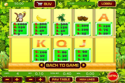 'A Monkey in the Jungle Vegas Slots Machine Casino : Banana Bonus Game screenshot 4