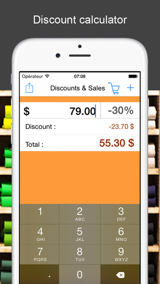 Discounts Sales the percentage calculator to help you find the bargains during your mobile shopping
