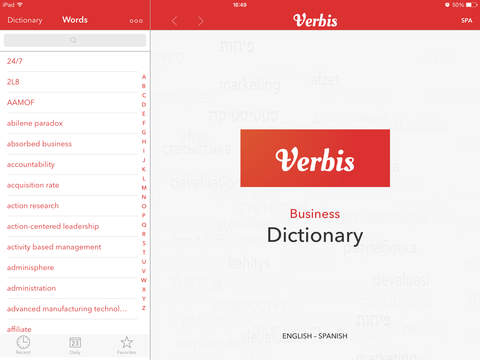 【免費商業App】Verbis Dictionary - English – Spanish Dictionary of Management Terms. Español — Inglés Diccionario de términos de Administración-APP點子