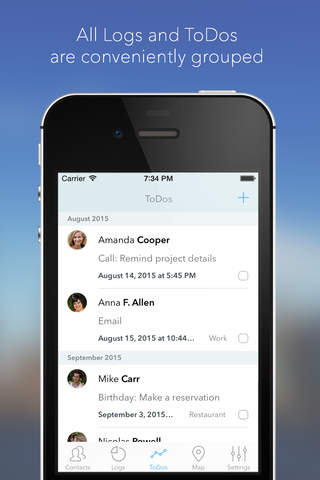 My CRM — contacts organizer & task manager for iPhone screenshot 3