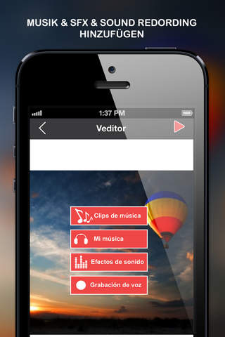 Veditor -Video bearbeiten hinzufügen Sie Filter, Text, Musik, SoundEffekte & Bilder screenshot 2