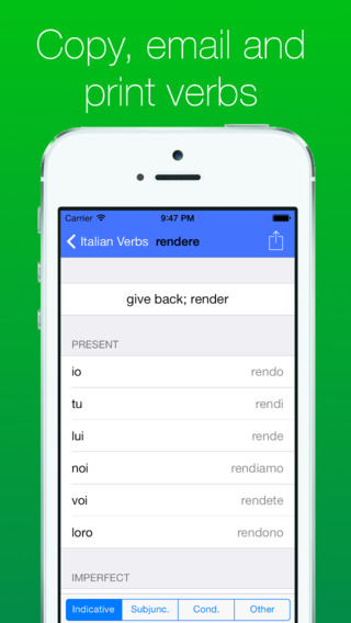 【免費教育App】Italian Verb Conjugator - 500 verbs-APP點子