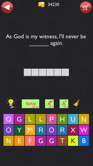 【免費遊戲App】Movie Quotes - Guess the Missing Word in Movie Dialogue Quiz-APP點子