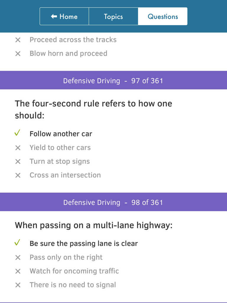 Show me, tell me questions: lorry and bus driving test