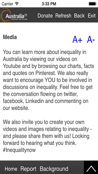 Australia21 Inequality Application