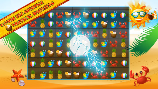Tropical Matching Blitz Mania – Have Fun in the Sun with this Free Match 3 Candies Top Game for Kids