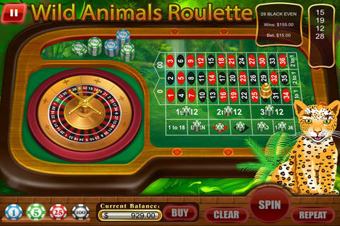 Animals & Wild Life Kingdom Roulette Casino Spin Play & Win the Big Jackpot Free screenshot 2