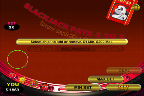 Wild Panda Blackjack in Macau Casino screenshot 2