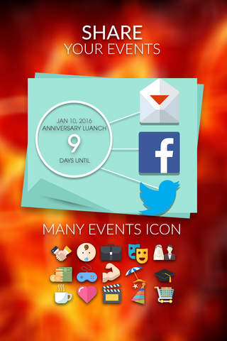 Event Countdown Fashion Wallpaper  - “ Fire & Flame ” Pro screenshot 3