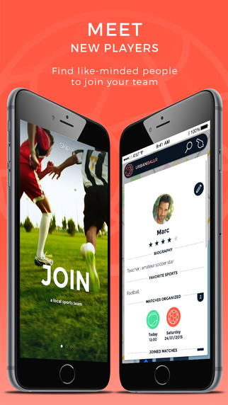 UrbanBallr - Football Basketball Tennis: Join a local sports team meet new players and find the righ