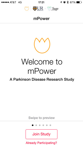 Parkinson mPower study app