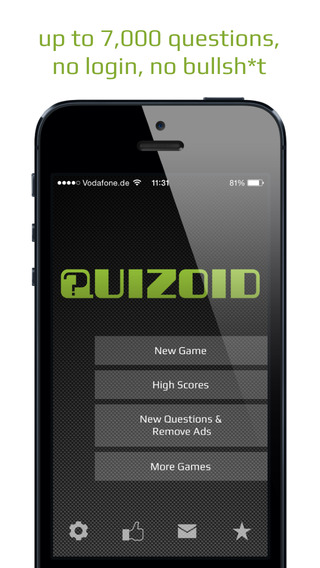 Quizoid - A challenging multiple choice trivia quiz like Jeopardy or Trivial Pursuit