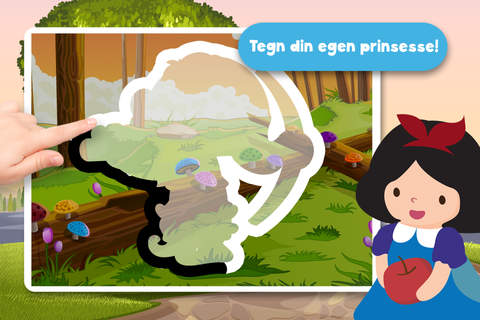 Free Kids Puzzle Teach me Tracing & Counting with Snow White and the 7 dwarfs: Draw your own prince, princess or huntsman and experience a magical fairy tale screenshot 2