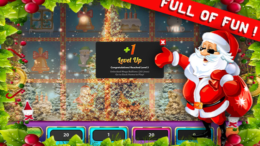 【免費遊戲App】-AAA- Holiday Santa Christmas 20 Line Fun Slot- Machine Jackpot Casino Gambling games-APP點子