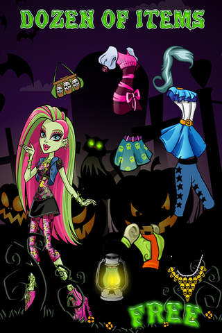 Halloween Fashion Castle Monster Girls Dress up screenshot 3