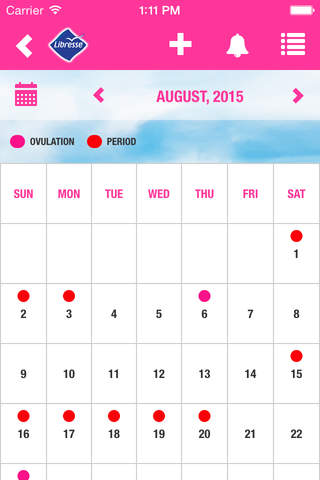 Libresse Calendar screenshot 2