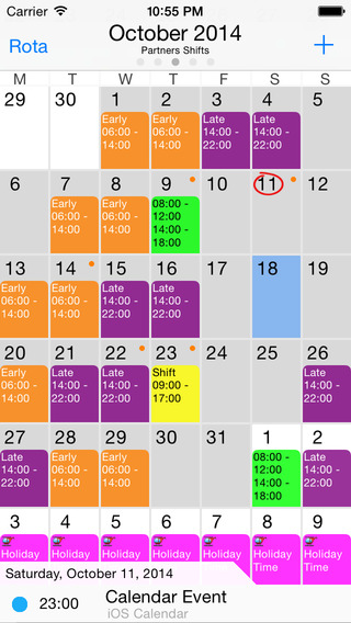 【免費生產應用App】Rota Calendar-APP點子