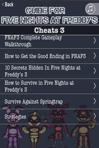 Full Guide for FNAF 2 & FNAF 3 - Crafty Guide With Cheats for FNAF and The Best Tricks & Tips!!! screenshot 3