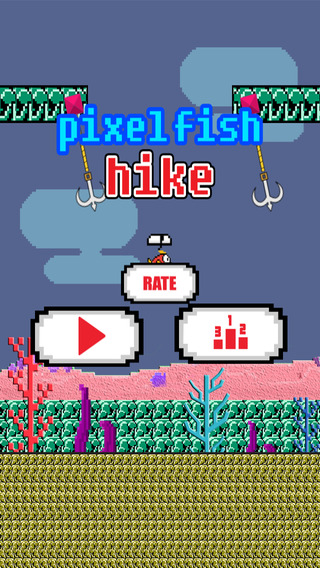 Tiny Pixel Fish Floating side-step in Deep Sea Free
