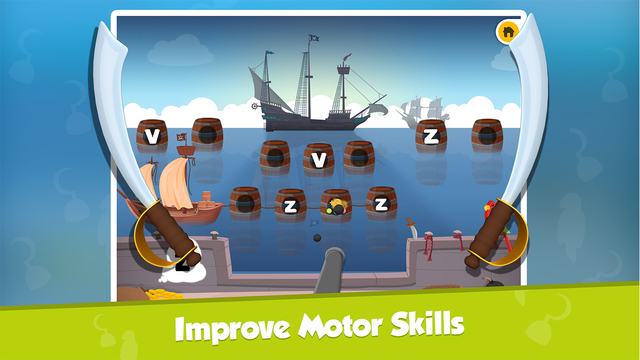 【免費教育App】Pirate Wars : Recognizing Lowercase Letters Activity for Preschool & Kindergarten Kids!-APP點子