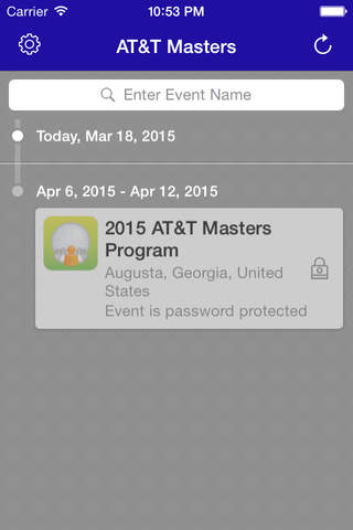 2015 AT&T Masters Program screenshot 2