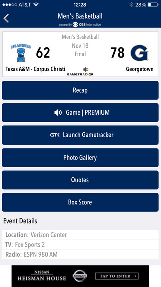 【免費運動App】GU Hoyas Gameday LIVE-APP點子