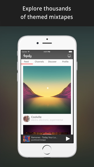 Tapely Music Player - Discover beautiful handcrafted mixtapes