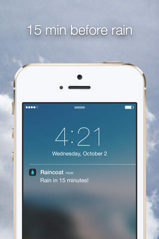 Raincoat Rain Alarm - Minimal Local Weather and Precipitation Forecast App for US & Canada screenshot 2