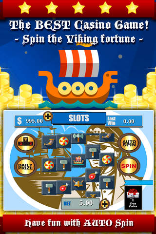 AAA One Viking Slots - The saga of crazy sea man who dies on the epic wheel with no coin screenshot 2