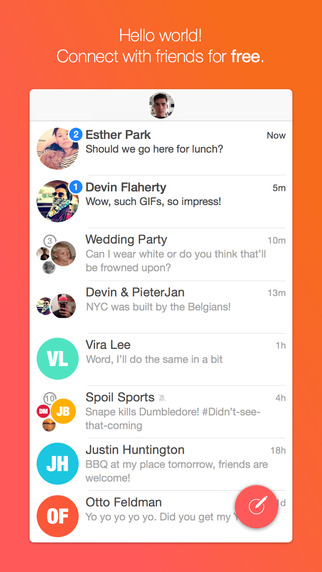 Dasher Messenger - GIF messaging group chat rich location sharing and more.
