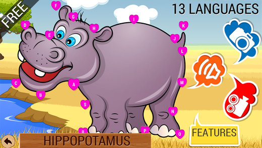 Kids Connect the Dots Free - Educational puzzle game; play with animals; develop pronunciation and v