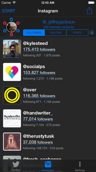 entourage.io ~ your most influential followers for twitter and instagram