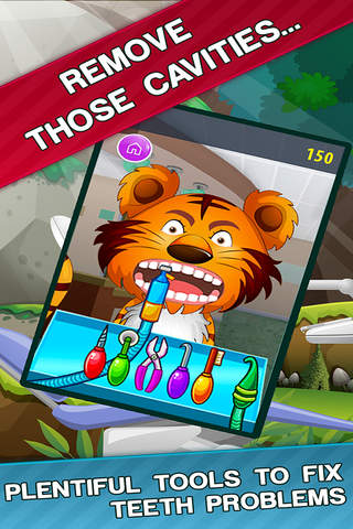 Tiger Goes To Dentist In The Woods - Play A Virtual Dental Assistant Game! screenshot 2