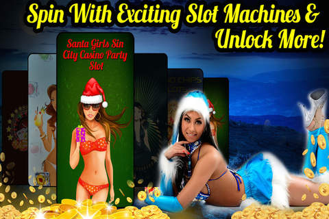 'A Aaron Hot Santa Girls Sin City Christmas Party Night Mega Casino Slots Gold Rush' screenshot 2