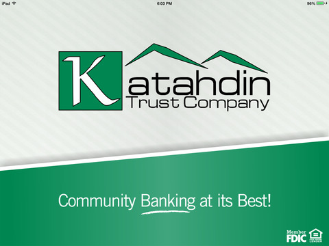 Katahdin Trust Mobile Banking for iPad