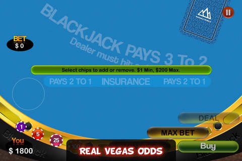 Vegas Blackjack: Real Casino Odds screenshot 2