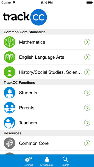 TrackCC - Browse Track Share Common Core standards