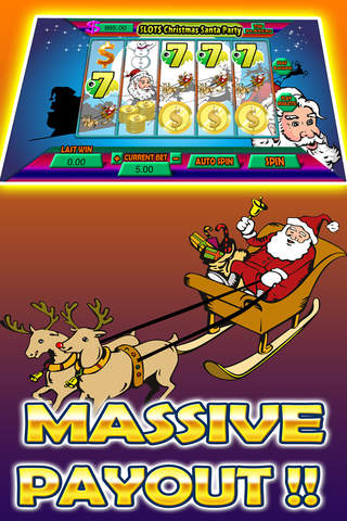 Slots Christmas Santa Party Casino Style With Huge Jackpot Bonanza Chips screenshot 2